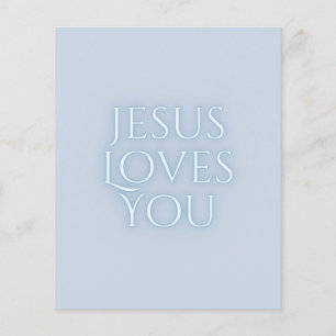 Prospectus 11,4 Cm X 14,2 Cm Conception de typographie chrétienne Jésus aime