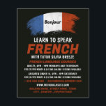 Prospectus 11,4 Cm X 14,2 Cm Conception Drapeau Français, Cours de Français<br><div class="desc">Design Drapeau Français,  Cours De Langue Française Publicité Flyers Par Le Magasin Carte de visite.</div>