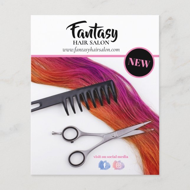 Prospectus 11,4 Cm X 14,2 Cm Conception du salon de coiffure (Devant)