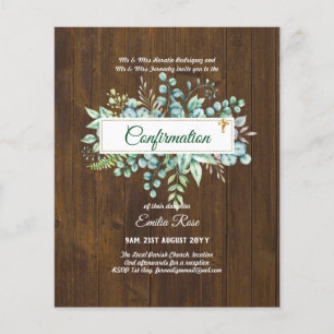 Prospectus 11,4 Cm X 14,2 Cm CONFIRMATION VERDOYÈRE Invitation Moderne Double f