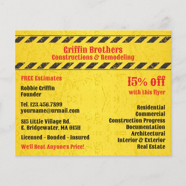 Prospectus 11,4 Cm X 14,2 Cm Constructions Flyers (Devant)