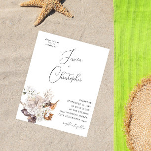 Prospectus 11,4 Cm X 14,2 Cm Coquillages budgétaires et Mariage floral blanc 2