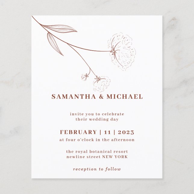 Prospectus 11,4 Cm X 14,2 Cm Cotton Flower Autumn Terracotta Budget Indie (Devant)