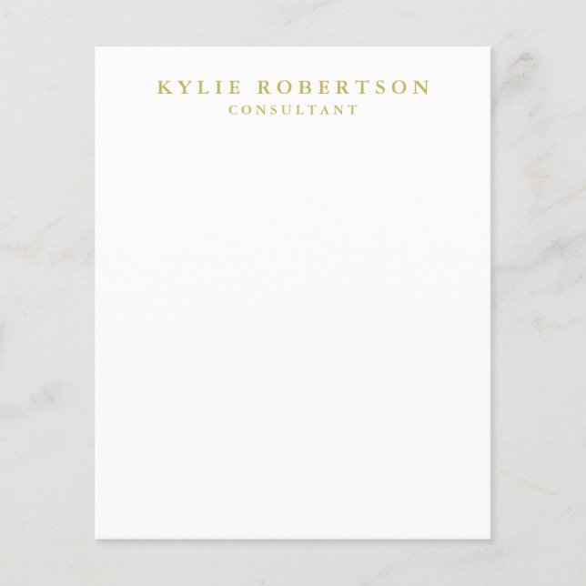 Prospectus 11,4 Cm X 14,2 Cm Couleurs d'or blanc Professionnel Plaine tendance (Devant)