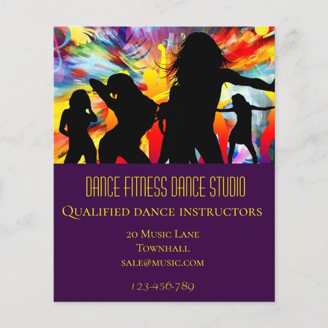 Prospectus 11,4 Cm X 14,2 Cm Cours de danse studio de danse entreprise (Devant)