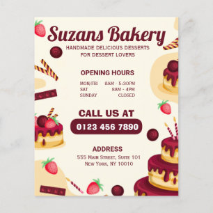 Prospectus 11,4 Cm X 14,2 Cm Créez votre propre menu artisanal avec love Bakery