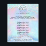 Prospectus 11,4 Cm X 14,2 Cm cristal opal FAUX iridescente Flyer<br><div class="desc">salon de beauté professionnel maquillage artiste flyer</div>