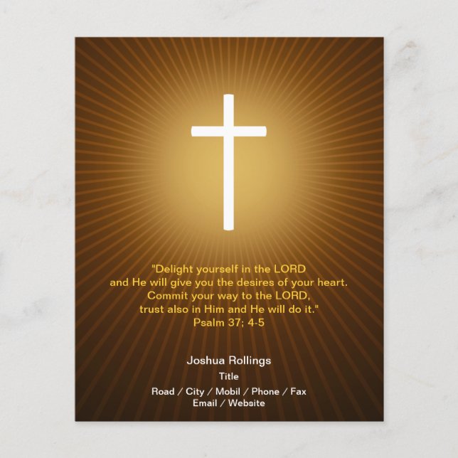 Prospectus 11,4 Cm X 14,2 Cm Croix chrétienne sur arrière - plan bleu (Devant)