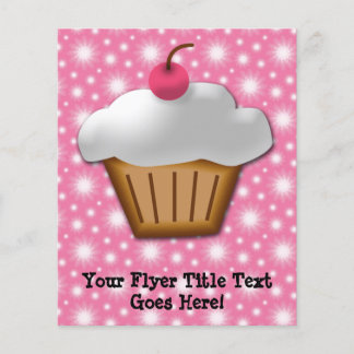 Prospectus 11,4 Cm X 14,2 Cm Cupcake coupé avec cerise rose sur le dessus
