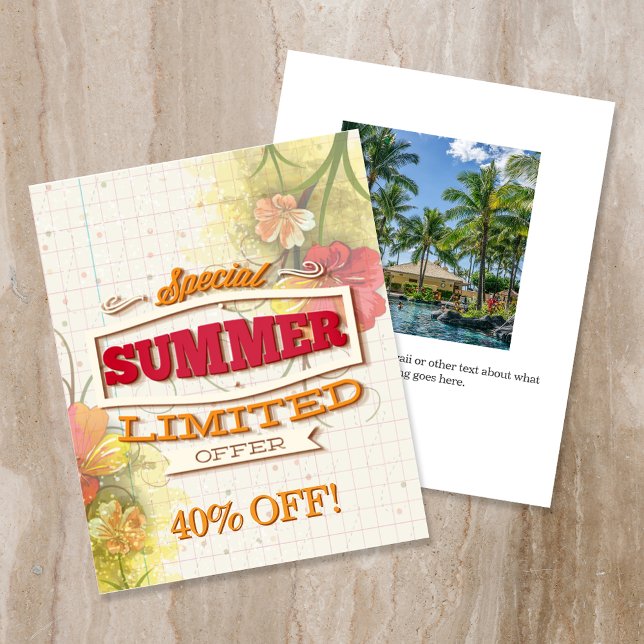 Prospectus 11,4 Cm X 14,2 Cm Custom Special Summer Limited Offer Flyer (Créateur téléchargé)