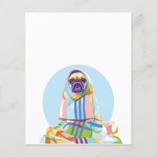 Prospectus 11,4 Cm X 14,2 Cm Cute Pug Dog