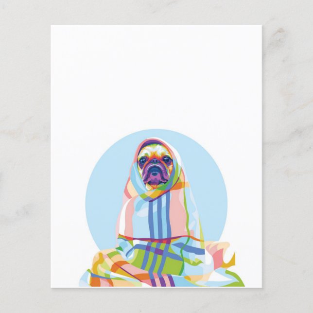 Prospectus 11,4 Cm X 14,2 Cm Cute Pug Dog (Devant)