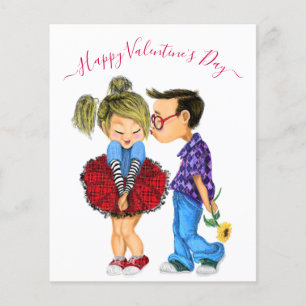 Prospectus 11,4 Cm X 14,2 Cm Cute Romantic Couple Love - Valentine's Day Kiss