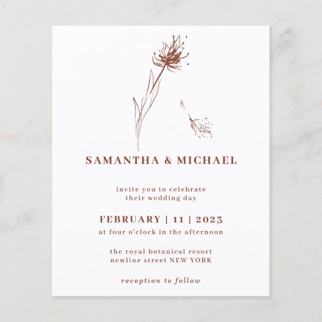 Prospectus 11,4 Cm X 14,2 Cm Dandelion Fall Budget Terracotta Indie Botanique (Devant)