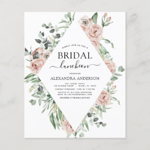 Prospectus 11,4 Cm X 14,2 Cm Déjeuner sur la Fête des mariées rose Dusty Budget