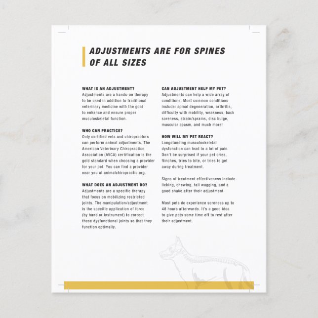 Prospectus 11,4 Cm X 14,2 Cm Demi-feuille canine (Devant)