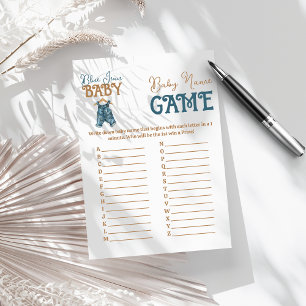 Prospectus 11,4 Cm X 14,2 Cm Denim Boy Blue Jean Baby shower Nom du jeu