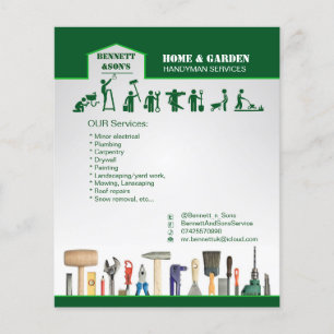 Prospectus 11,4 Cm X 14,2 Cm Dépliant de service d'entretien ménager et ménager