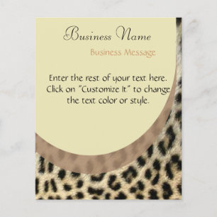 Prospectus 11,4 Cm X 14,2 Cm Dépliant Imprimé Léopard