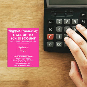 Prospectus 11,4 Cm X 14,2 Cm Dépliant publicitaire de vente pour la Saint-Patri