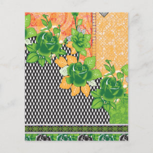 Prospectus 11,4 Cm X 14,2 Cm design d'un mur vert et jaune suspendu