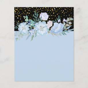 Prospectus 11,4 Cm X 14,2 Cm Design Own Blue Floral Business ou Event Stationer