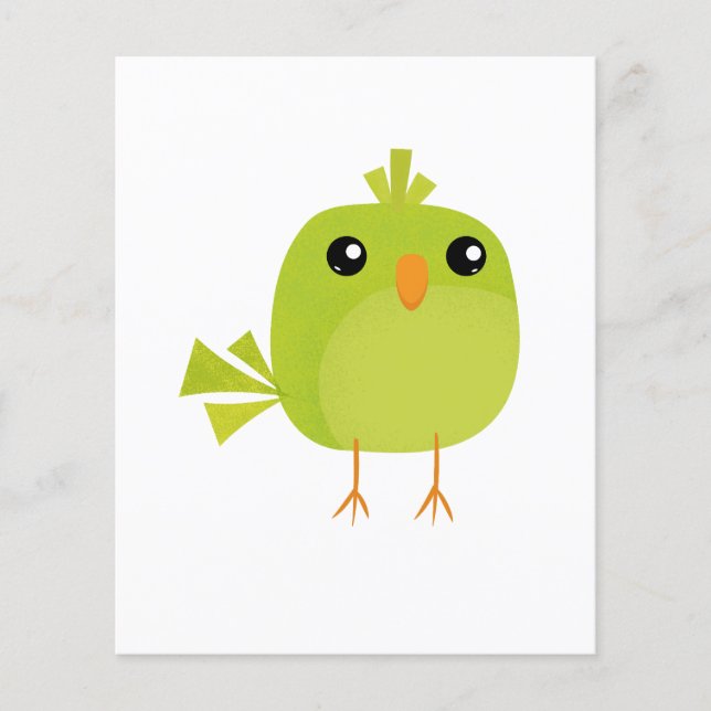 Prospectus 11,4 Cm X 14,2 Cm Dessin d'oiseau vert (Devant)
