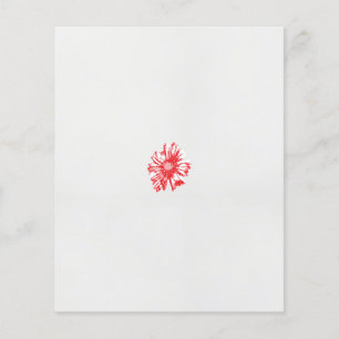 Prospectus 11,4 Cm X 14,2 Cm dessin d'une fleur rouge sur un arrière - plan bla