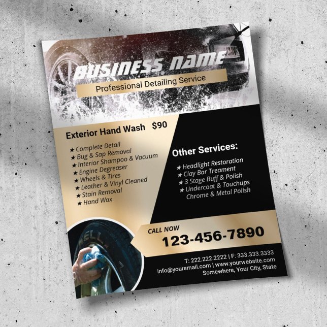 Prospectus 11,4 Cm X 14,2 Cm Détail automatique Lave voiture Professionnel Nett (Créateur téléchargé)