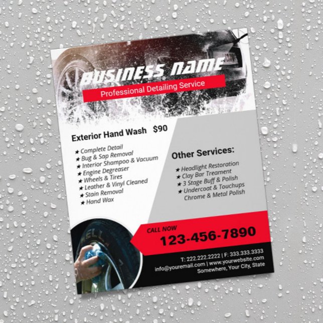 Prospectus 11,4 Cm X 14,2 Cm Détail automatique Nettoyage professionnel de lava (Créateur téléchargé)