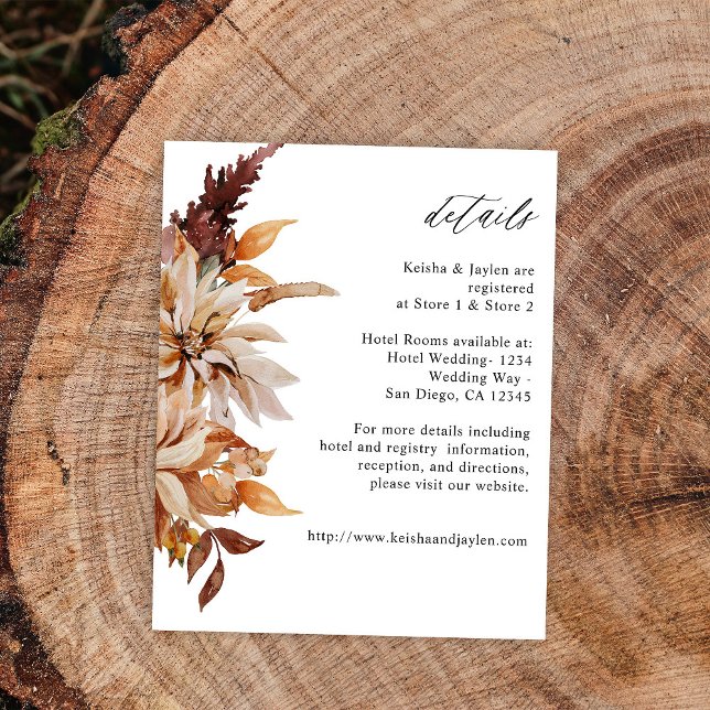 Prospectus 11,4 Cm X 14,2 Cm Détails Floraux Beige Économiques Automne (Créateur téléchargé)