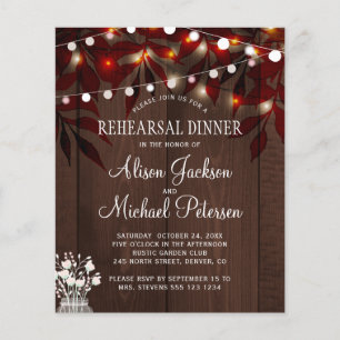 Prospectus 11,4 Cm X 14,2 Cm Dîner de répétition d'automne budget rustique invi