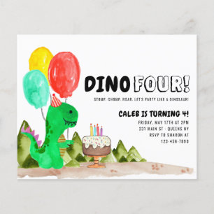 Prospectus 11,4 Cm X 14,2 Cm Dino pas cher Dino FOUR Balloon Dinosaur 4e annive