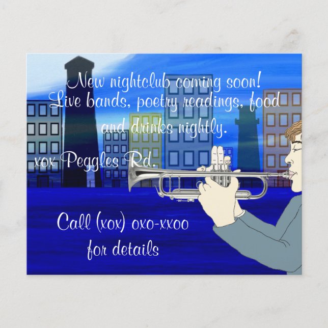 Prospectus 11,4 Cm X 14,2 Cm Discothèque Jazz Flyer (Devant)