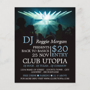 Prospectus 11,4 Cm X 14,2 Cm DJ on Stage, DJ, Club Event Advertising