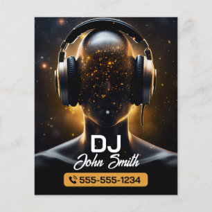 Prospectus 11,4 Cm X 14,2 Cm DJs Noirs Karaoke DJs Signer Producteur de Musique