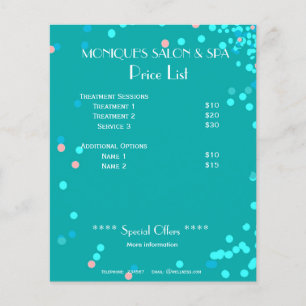 Prospectus 11,4 Cm X 14,2 Cm Eau bleue Tarifs abstraits Spa A5