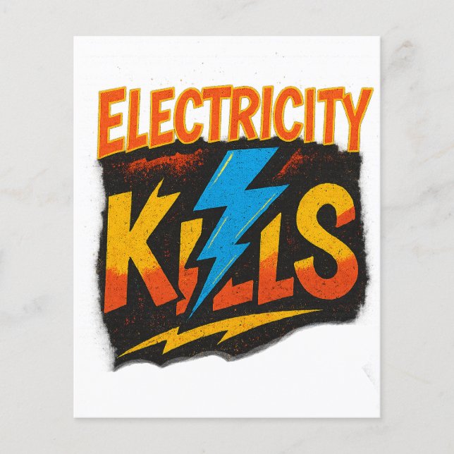 Prospectus 11,4 Cm X 14,2 Cm Electricity Kills Bold Graffiti Design (Devant)