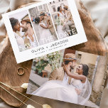 Prospectus 11,4 Cm X 14,2 Cm Élégant budget Enregistrer la date 4 photo blanc<br><div class="desc">Budget Photo moderne et élégante Enregistrer la Carte Mariage Date. La carte d'invitation à la date inclut la typographie blanche et le design chic et simple sur un arrière - plan blanc que vous pouvez ajouter votre photo de fiançailles customisé à.</div>
