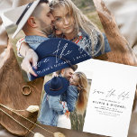 Prospectus 11,4 Cm X 14,2 Cm Élégant budget Enregistrer la date de la photo man<br><div class="desc">Budget Mariage manuscrit Enregistrer les Cartes de dates qui ont une photo sur le devant et le dos. Les cartes Save the Date Fall, Automne, Hiver, Printemps ou Été contiennent une typographie manuscrite moderne lettrée cursive qui sont élégantes, simples et modernes à utiliser après que vous minimaliste simple célébration de...</div>