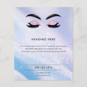 Prospectus 11,4 Cm X 14,2 Cm Élégant Flyer pour Artiste de Cils / Sourcils