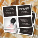 Prospectus 11,4 Cm X 14,2 Cm Elégant Gris Blanc Noir Photo Massage Thérapiste<br><div class="desc">Elégant flyer, coupon modèle design avec une photo de studio professionnel. Outil marketing parfait pour vos clients. Ce prospectus est entièrement personnalisable, vous pouvez y ajouter vos données personnelles facilement. Si vous avez besoin d'aide pour la customiser, veuillez nous contacter. Vous pouvez faire correspondre ce produit avec des cartes de...</div>