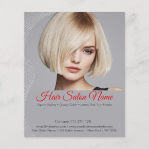 Prospectus 11,4 Cm X 14,2 Cm Elégant Hair Salon Flyer - Services personnalisabl