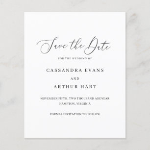 Prospectus 11,4 Cm X 14,2 Cm Élégant Mariage Budget Classique Enregistrer La Da