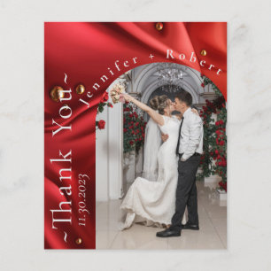 Prospectus 11,4 Cm X 14,2 Cm Élégant Mariage de budget photo rouge