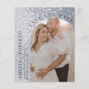 Prospectus 11,4 Cm X 14,2 Cm Élégant mariage de Parties scintillant Enregistrer