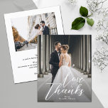 Prospectus 11,4 Cm X 14,2 Cm Élégant Mariage de script budgétaire Merci photo<br><div class="desc">Petit papier mince de 4, 5 po x 5, 6 po à prix abordable comprend votre photo, les mots Amour et Merci et vos noms en lettres chic avec votre note de remerciement au dos. Papier de 80 livres et choix de 3 tailles. **AUCUNE ENVELOPPE INCLUSE. Assurez-vous de vérifier votre...</div>