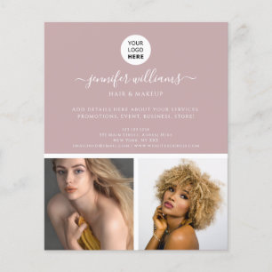 Prospectus 11,4 Cm X 14,2 Cm Élégant minimaliste Promo rose moderne