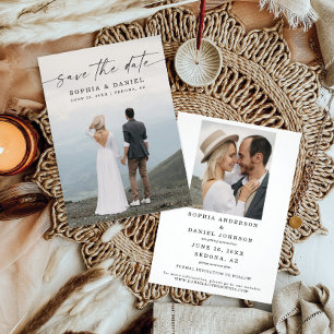 Prospectus 11,4 Cm X 14,2 Cm Élégant modèle de mariage à budget Save The Date