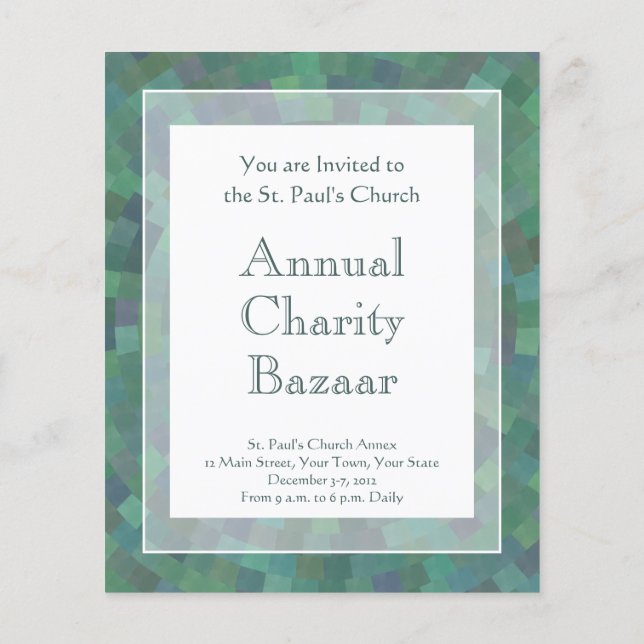 Prospectus 11,4 Cm X 14,2 Cm Élégant Motif géométrique vert Malachite (Dos)